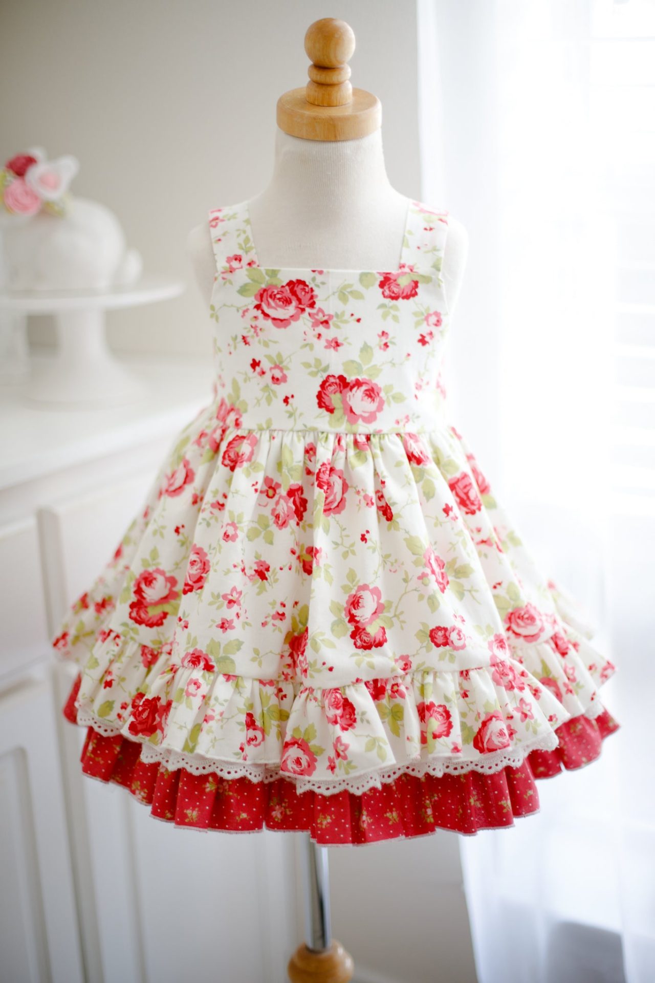 Baby Girl Country Rose Handmade Dress by Kinder Kouture
