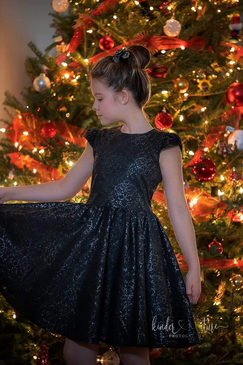 Kinder Kouture Christmas Little Black Sparkle Dress
