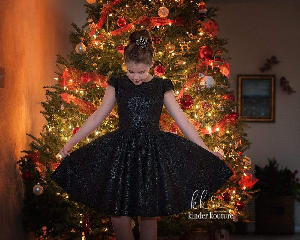 Kinder Kouture Christmas Little Black Sparkle Dress