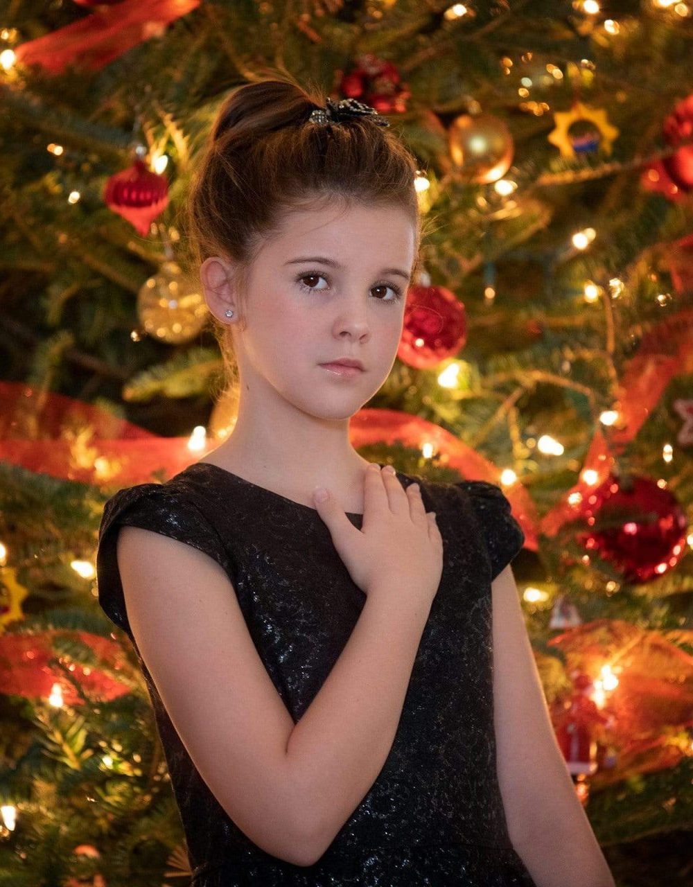 Kinder Kouture Christmas Little Black Sparkle Dress