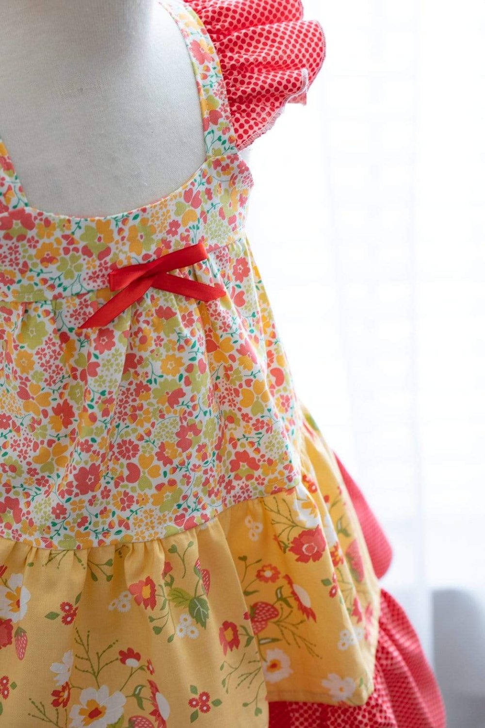 Girls Sunshine Strawberry Dress - Kinder Kouture