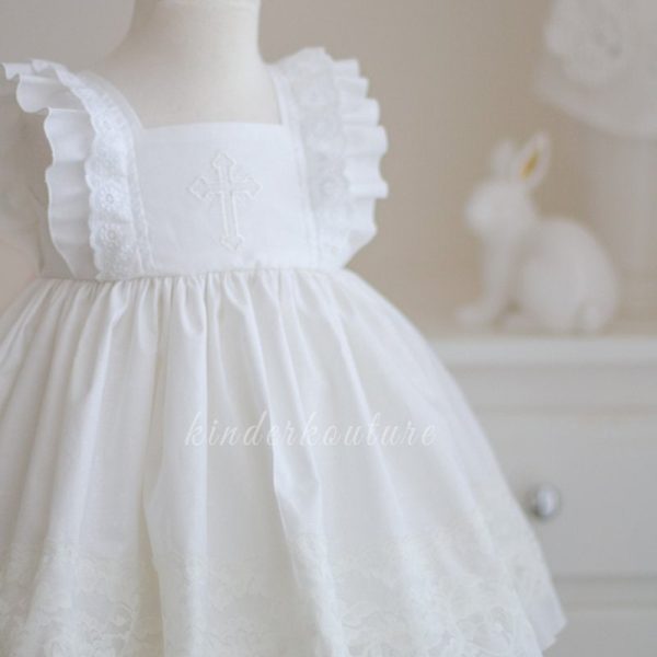 Girls White Baptism Dress