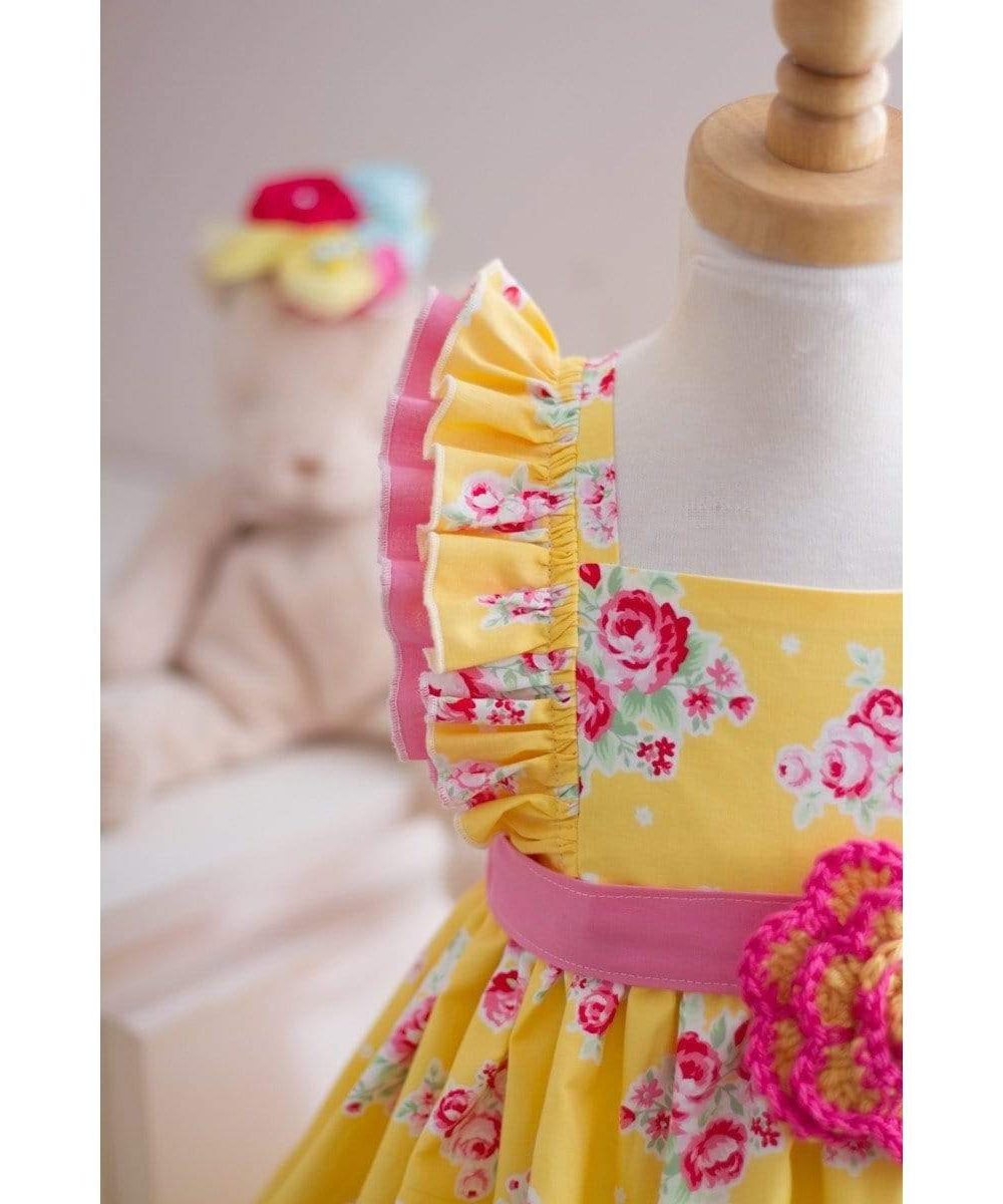 RTS Yellow Rose Dress 3T - Kinder Kouture