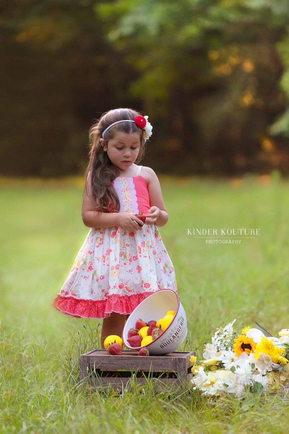 Sunshine Strawberry Summer Dress - Kinder Kouture